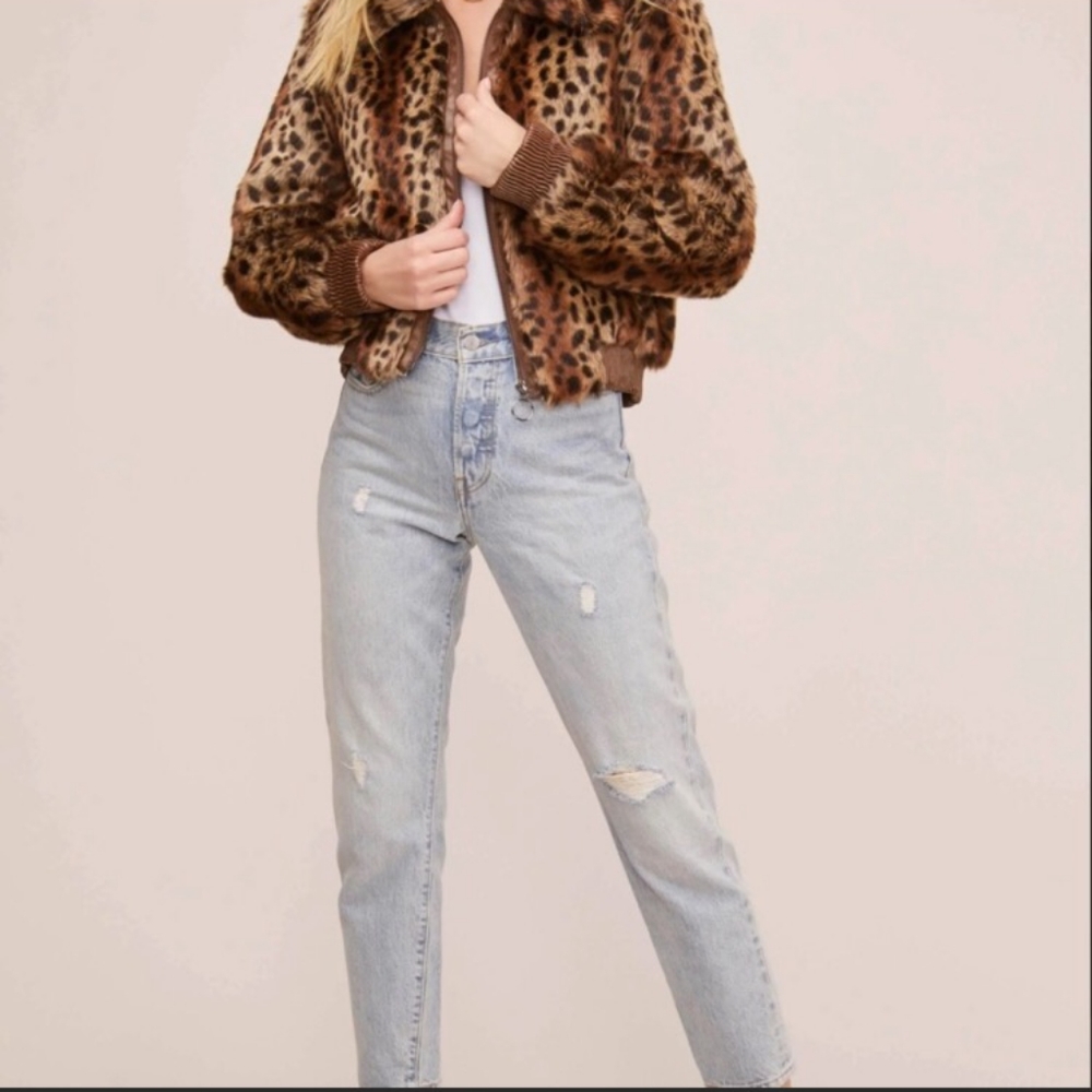 ASTR Remy Leopard Bomber Jacket - Picture 3 of 5
